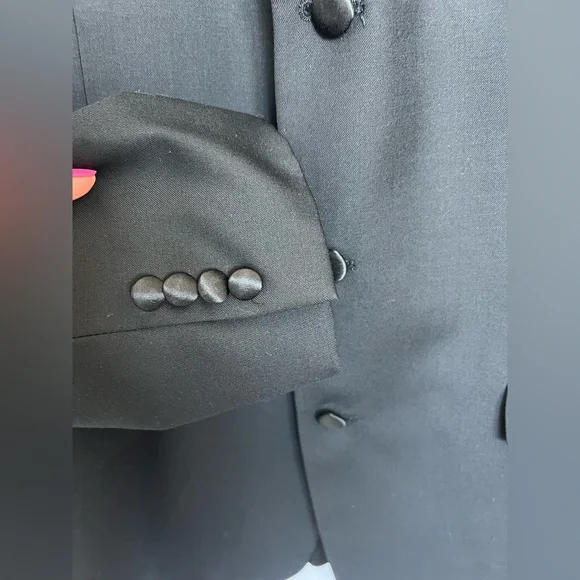 🖤 EUC CALVIN KLEIN Black Single-Breasted Tuxedo Jacket | 100% Wool | Men’s 46L - Picture 6 of 11